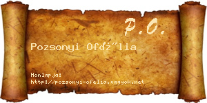 Pozsonyi Ofélia névjegykártya